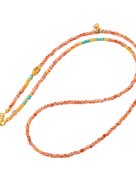 西施雨3mm天然冰飘南红项链绳女