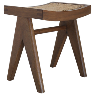 叕木/昌迪加尔凳 | 换鞋凳家用实木藤编矮凳子脚踏侘寂风中古家具