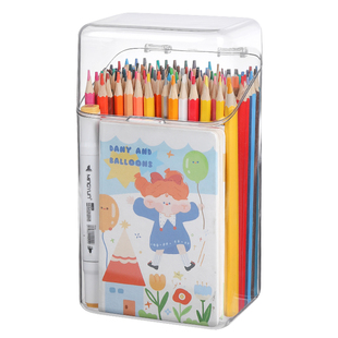 大容量笔筒桌面文具收纳盒亚克力防尘水彩笔马克笔办公用品置物架