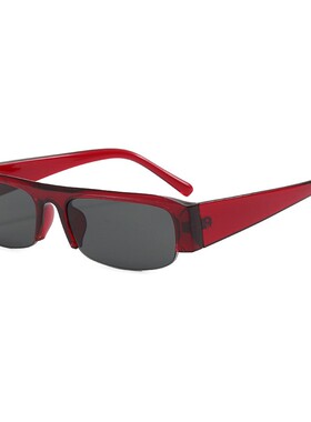 赵露思同款红色半框猫眼太阳镜