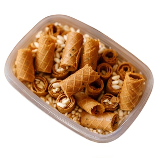 朴食有方红糖烤蛋卷网红手工老式传统烤卷小吃零食米花鸡蛋卷盒装