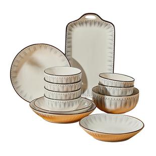 釉下彩日式陶瓷盘子菜盘家用2025新款7寸8寸碗碟餐具高级感菜碟子