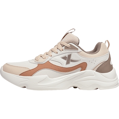 特步女鞋运动鞋皮面老爹鞋