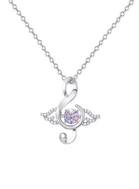 优米银饰原创羽音S925锁骨链