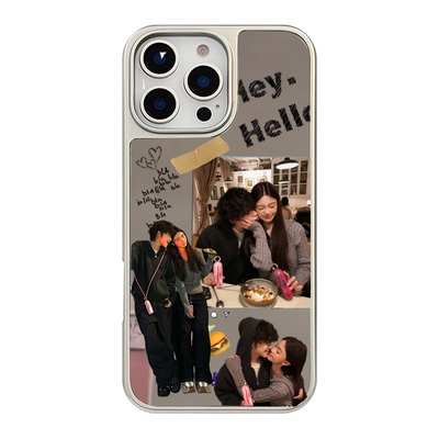 电镀镜面情侣照片定制手机壳