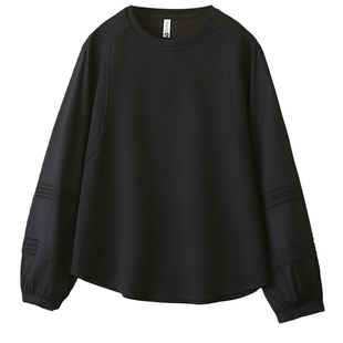 大码女装胖mm200斤遮肚子t恤女2026年春季新款时尚褶皱袖拼接上衣