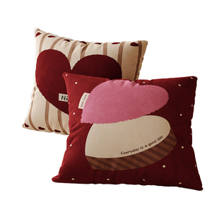 可爱ins爱心沙发抱枕套床头靠垫含芯民宿装饰靠枕可拆洗沙发靠枕