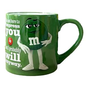 潮牌M&M巧克力豆马克杯可爱mm豆水杯咖啡牛奶杯网红马克杯高级感