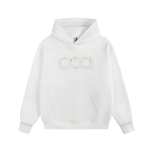 ATRY装饰线贴布刺绣卫衣男春季撞色字母LOGO设计美式休闲重磅帽衫