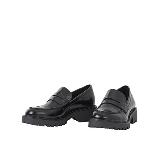 Vagabond KENOVA女士牛皮圆头厚底便士乐福鞋黑色春秋百搭