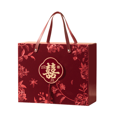 中式喜字手提包结婚红色乔迁生日糖盒婚礼婚庆金榜题名伴手礼空盒