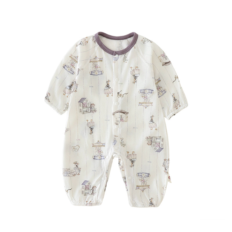 咪兔贝鼻宝宝纯棉连体衣长袖空调服柔软亲肤哈衣婴儿爬服透气睡衣