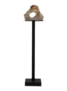 客厅沙发旁石材落地灯摆件侘寂风