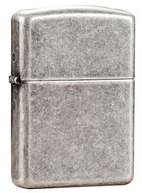 Zippo打火机银光盔甲加厚仿古