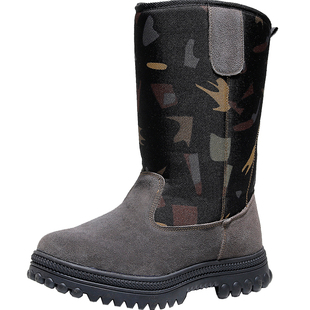 雪地靴男东北防寒靴加厚皮毛一体羊毛靴真皮蒙古放牧马靴保暖棉鞋