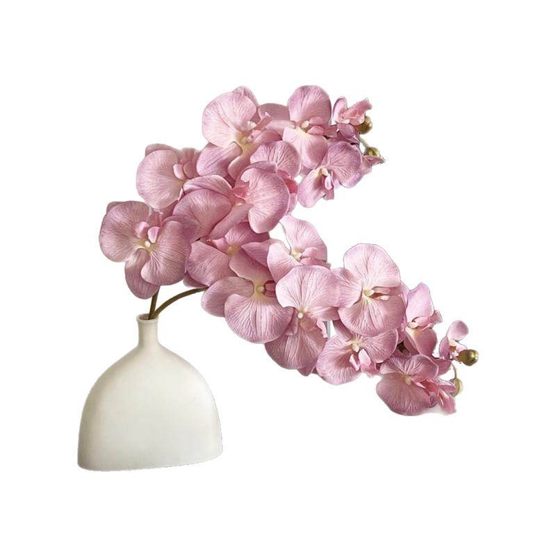 蝴蝶兰仿真花高品质花瓶单支盆栽假花桌面摆设客厅插花摆件装饰品