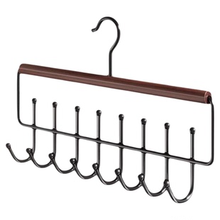 多功能实木衣架家用挂衣领带吊带背心包包学生宿舍多钩收纳神器