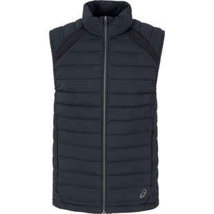 ASICS亚瑟士新款男式运动轻量羽绒马甲保暖弹力舒适羽绒服棉服