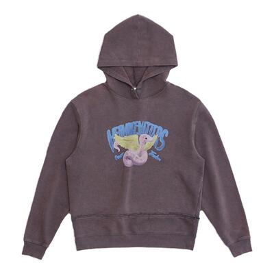 SNDAW24小蛇印花做旧连帽卫衣