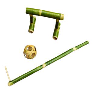 竹子曲棍球杆幼儿园儿童户外游戏器材门球推杆推棍捶丸赶小猪道具