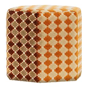 家庭罗曼史 橘色午后中古坐墩客厅意式摩登坐墩老钱风换鞋梳妆凳