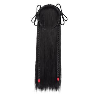 儿童汉服假发头饰女古风一体式懒人发箍新年古装发饰百搭盘发造型