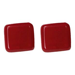 莉夏 红色小方块925银耳钉树脂港风方形复古气质百搭简约耳环耳夹