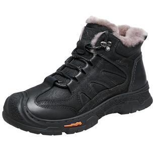 骆驼户外男鞋冬季高帮运动徒步雪地靴加绒加厚羊毛男东北棉鞋爸爸