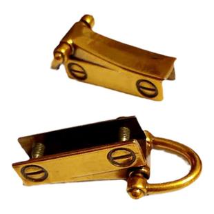 箱包配件可拆卸侧挂扣吊扣皮具五金古金色包边夹浅金色吊夹配螺丝