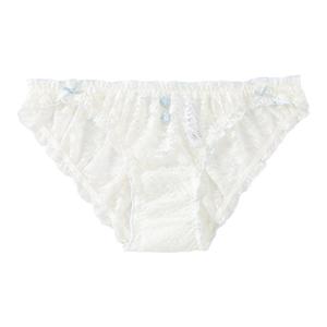 5条119元专柜正品新款米白蓝边蕾丝网纱泡泡少女三角内裤PT14048