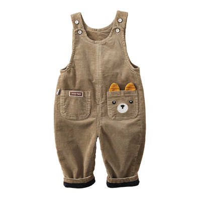 宝宝背带裤秋冬加绒加厚1-3岁