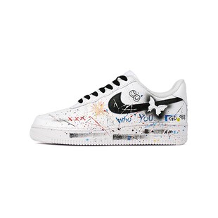 Nike Air Force 1 AF1空军一号喷漆态度GD涂鸦笑脸街头男女同款
