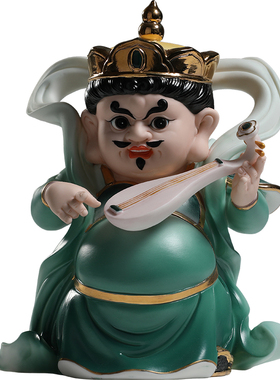 锵锵陶瓷四大天王Q版工艺品摆件