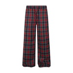 Amoeba美式红色格纹休闲裤男女秋季新款高腰松紧抽绳垂感阔腿裤