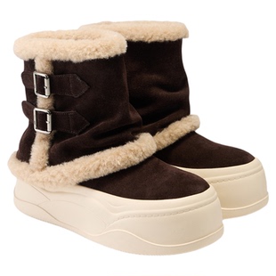 fed加绒棉靴冬季新款女鞋厚底雪地靴保暖时尚短鞋女款S1118-ZC732