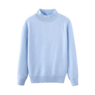 胖妹妹针织衫女春秋半高领针织打底衫内搭加肥大码毛衣200斤宽松H