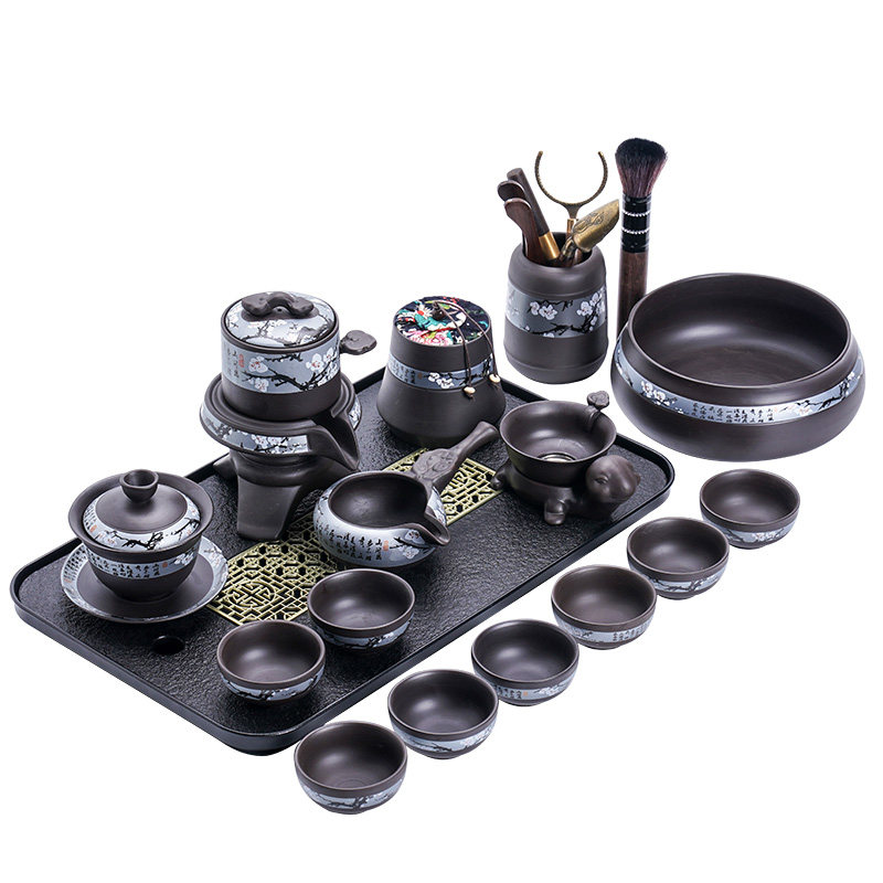 笔顺紫砂自动茶具中式整套