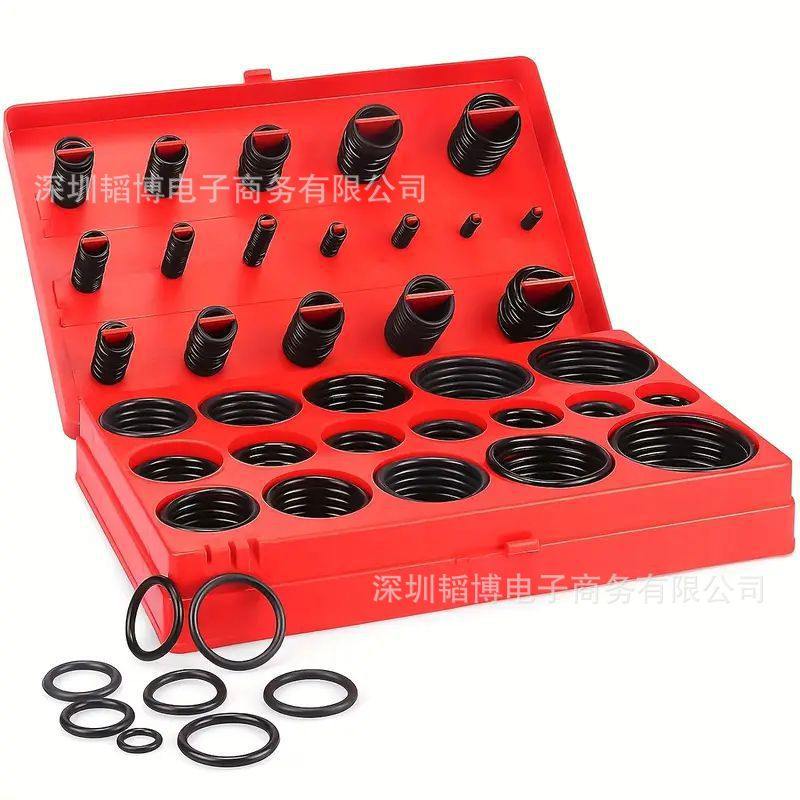 419PCS盒装O型橡胶圈汽车空调压缩机胶圈O型圈密封圈盒装丁晴胶圈