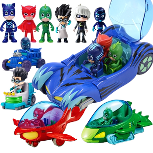 睡衣小英雄豪华猫车声光版套装蒙面猫小子猫头鹰女飞壁侠玩偶全套