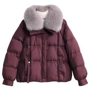 朵莹妈妈冬装高端短款羽绒服2025新款中老年女装洋气毛领防寒外套