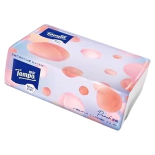 得宝浅桃香抽纸80抽4层耐用卫生纸195x133餐巾纸香味持久留香纸巾