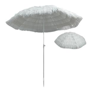 白色仿真稻草伞纯白色防水太阳伞室外花园大伞户外沙滩遮阳伞包邮