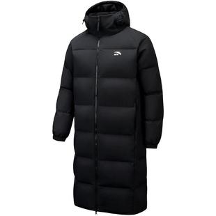 安踏长款羽绒服男款面包羽绒过膝2025冬季新款连帽棉服运动外套男