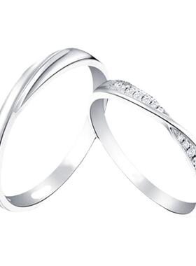 925银电镀PT950莫桑钻男戒