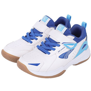 江博士童鞋男女秋款运动鞋透气魔术贴儿童羽毛球鞋