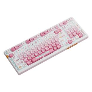 98键有线机械键盘冰蓝光办公游戏麻将音PBT键帽全键无冲热插拔轴