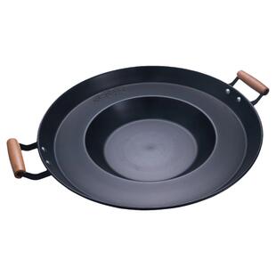 贵州家用商用烧烤一体专用复底罗锅炸洋芋烙锅无涂层不粘煎油炸锅