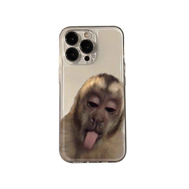 搞怪可爱吐舌猴子苹果防摔手机壳