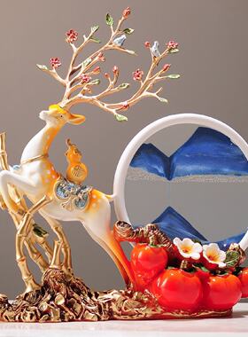 乔迁之喜流沙画客厅摆件家居电视柜酒柜装饰品新房子搬家礼物礼品