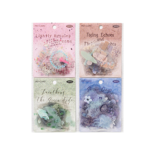 多色水彩爆款PET白墨贴纸包盐系百搭手账diy打底拼贴装饰120张